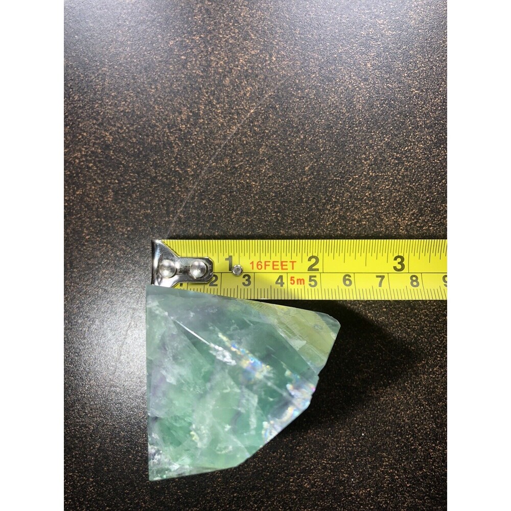 Green Fluorite Gorgeous Polished 6.5 Oz Mineral Specimen Paper Weight - Picture 11 of 12